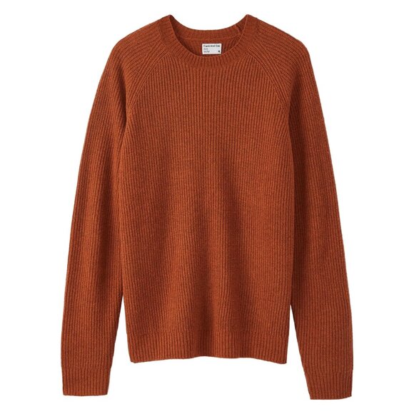 Frank & Oak Lambswool Crewneck Sweater in Rust - Large - Picture 2 of 7